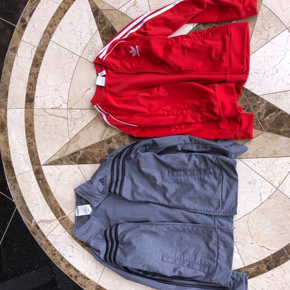adidas Red & Gray Twin Track Jackets